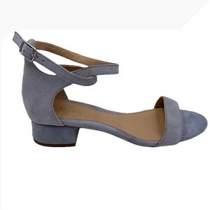 Ralph Lauren‎ Sandals Light Blue Gray Suede Ankle Strap Heels Betha Women 8.5